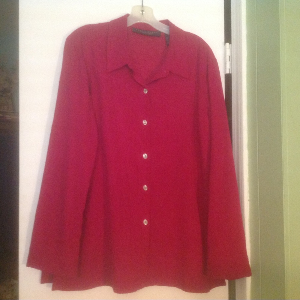 Crazy Horse Collection Maroon Button-up Overshirt